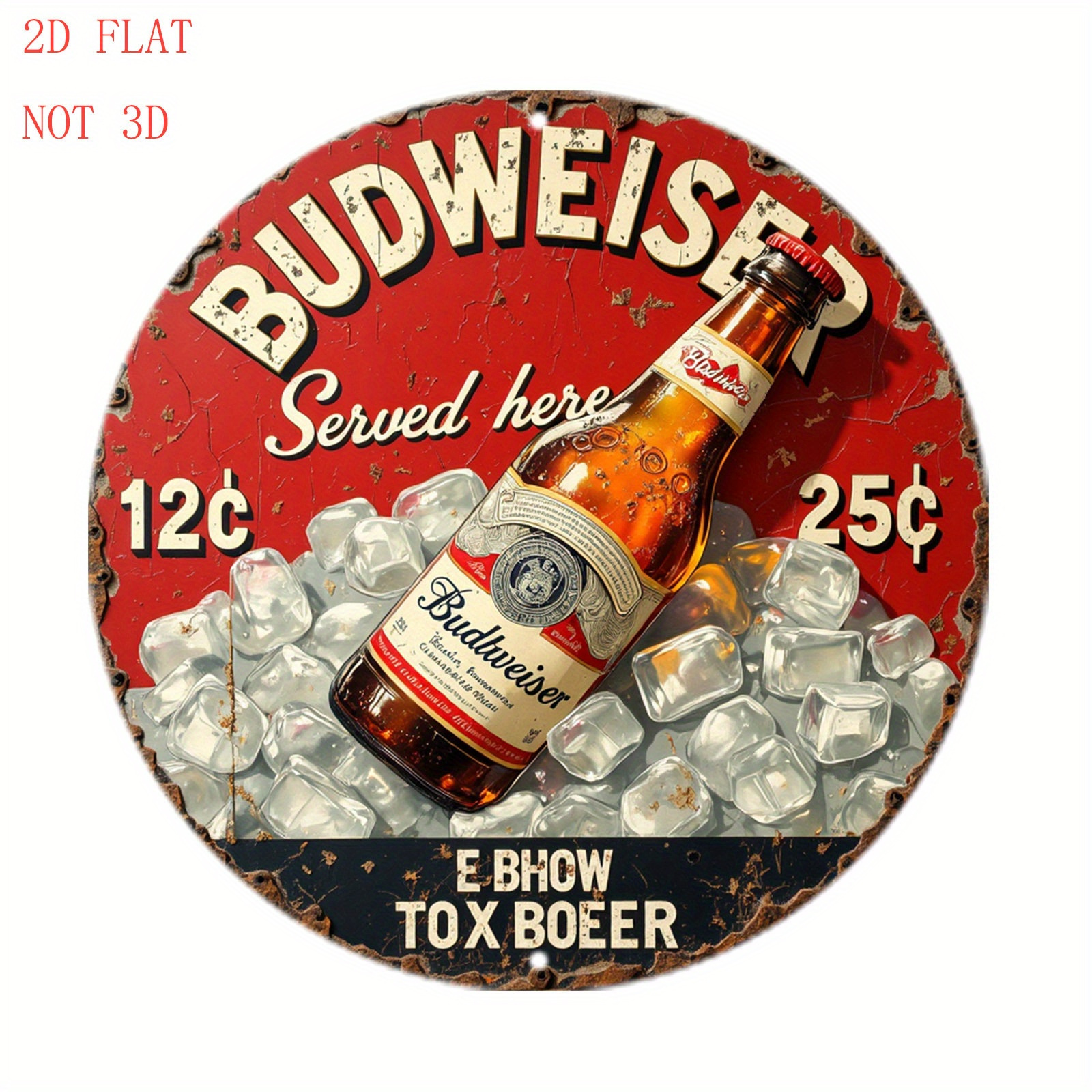 Outdoor Power Bar - 1pc Vintage Beer Logo Metal Wall