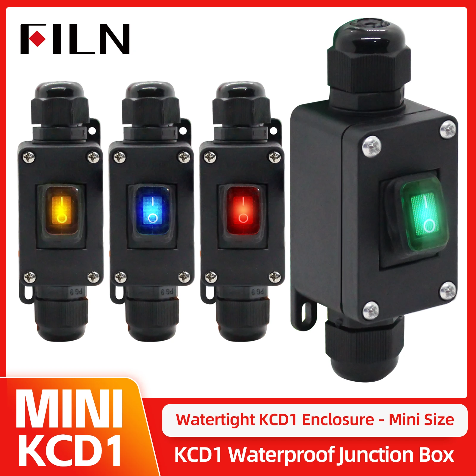 Outdoor Power Bar - FILN with Illuminated Rokcer Switch KCD1