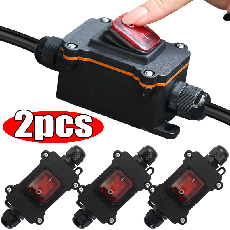 Outdoor Power Bar - 1-2pcs Inline Power Cord 12V-24V Marine