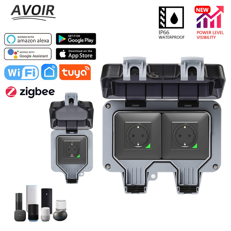 Outdoor Power Outlet Wifi - Avoir Tuya Zigbee Electrical Outlets IP66