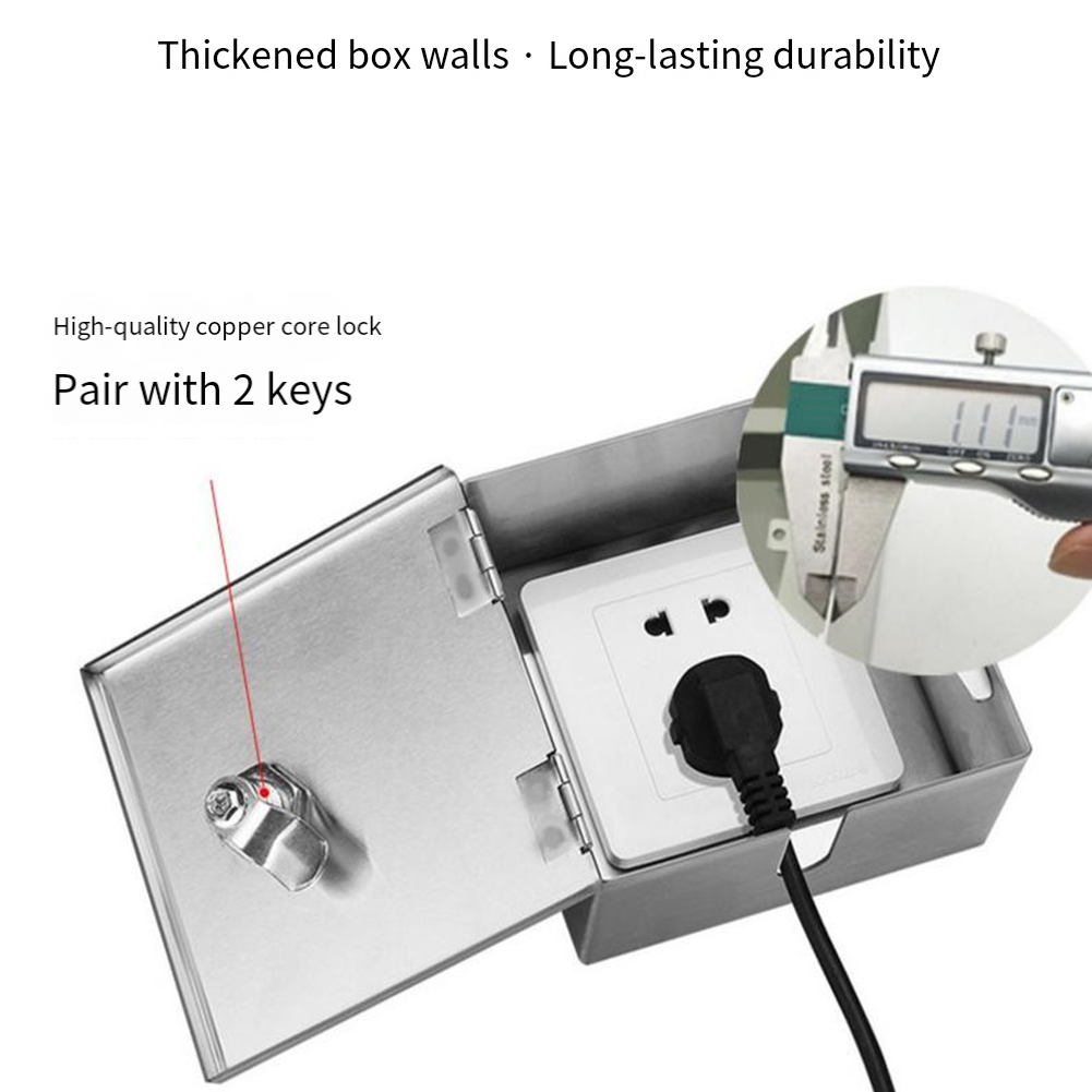 Outdoor Power Inlet Box - Stainless Steel Outdoor Electric Box Lock