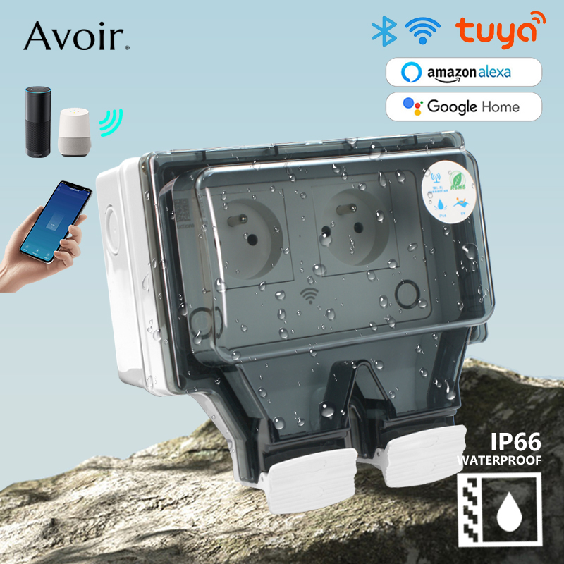 Outdoor Power Outlet Wifi - Avoir Tuya Smart IP66 Waterproof Socket