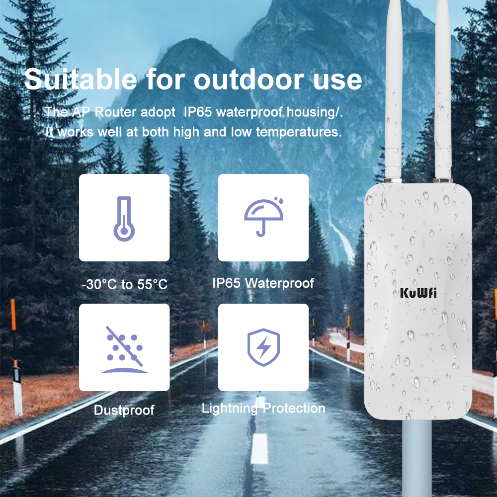 KuWFi High Power AP1200 Outdoo - Outdoor Power Post のレビューと価格