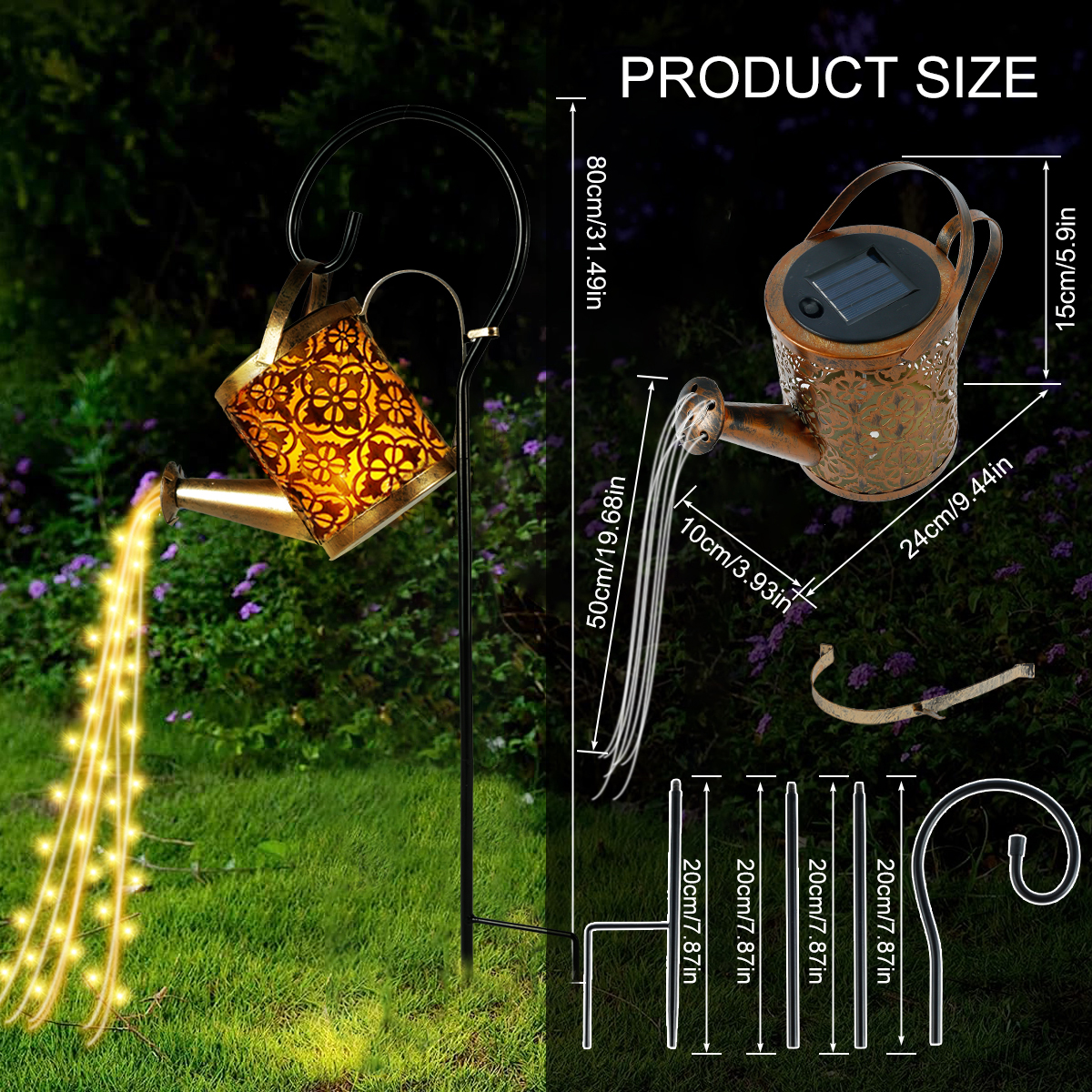 Solar Lanterns Watering CanOut - Outdoor Power Post のレビューと価格