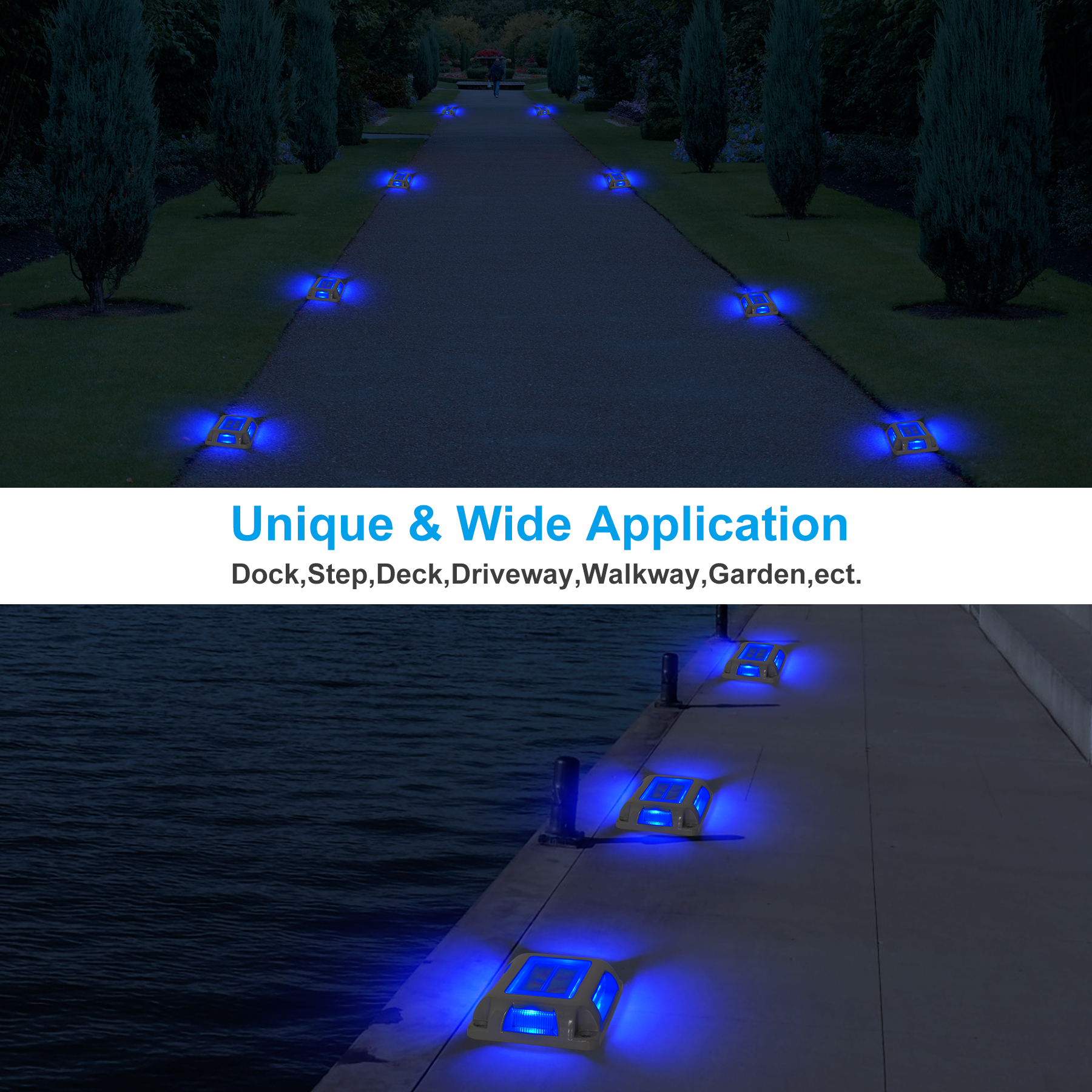 8PC Blue Light Solar Light Out - Outdoor Power Post のレビューと価格