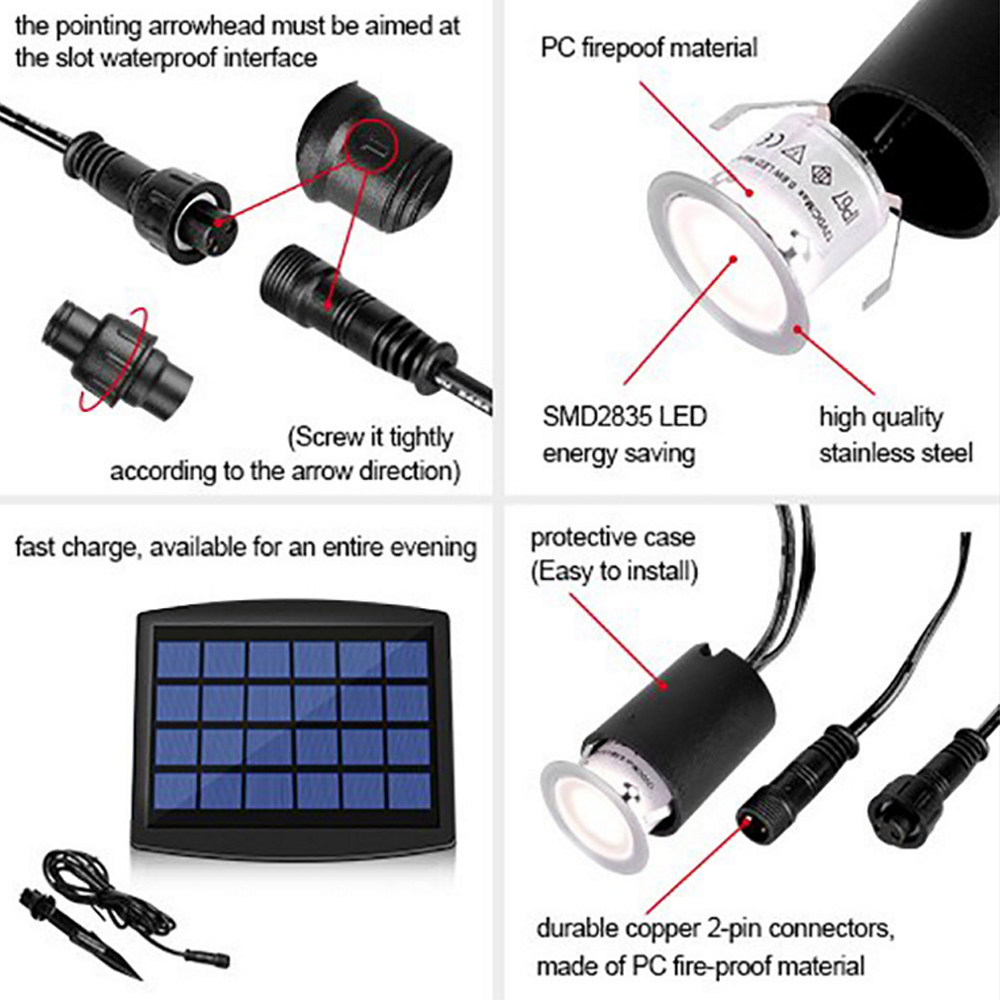 6pcs 8pcs Solar LED Deck Light - Outdoor Power Post のレビューと価格