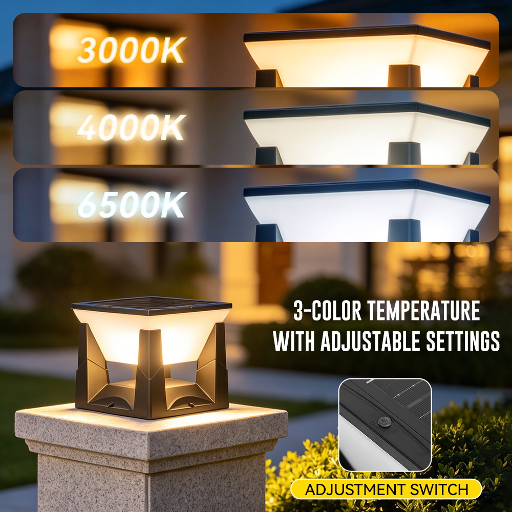 3-Color Solar Post Light IP65  - Outdoor Power Post のレビューと価格