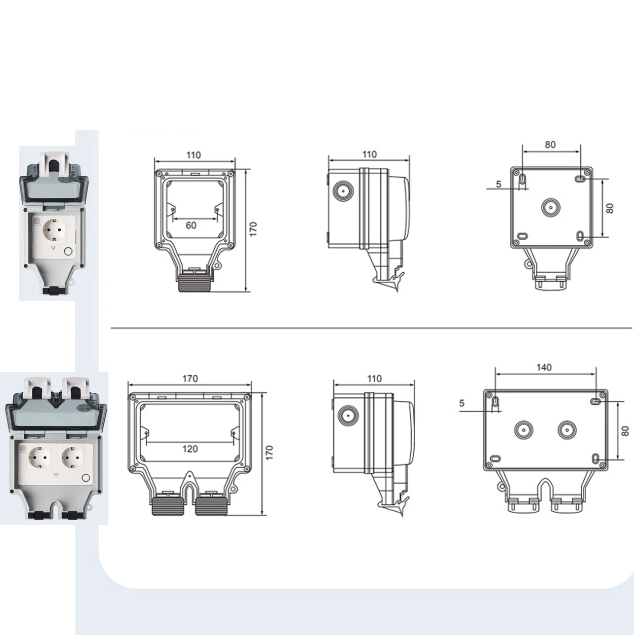 Tuya Waterproof Electrical Wal - Outdoor Power Outlet Wifi のレビューと価格