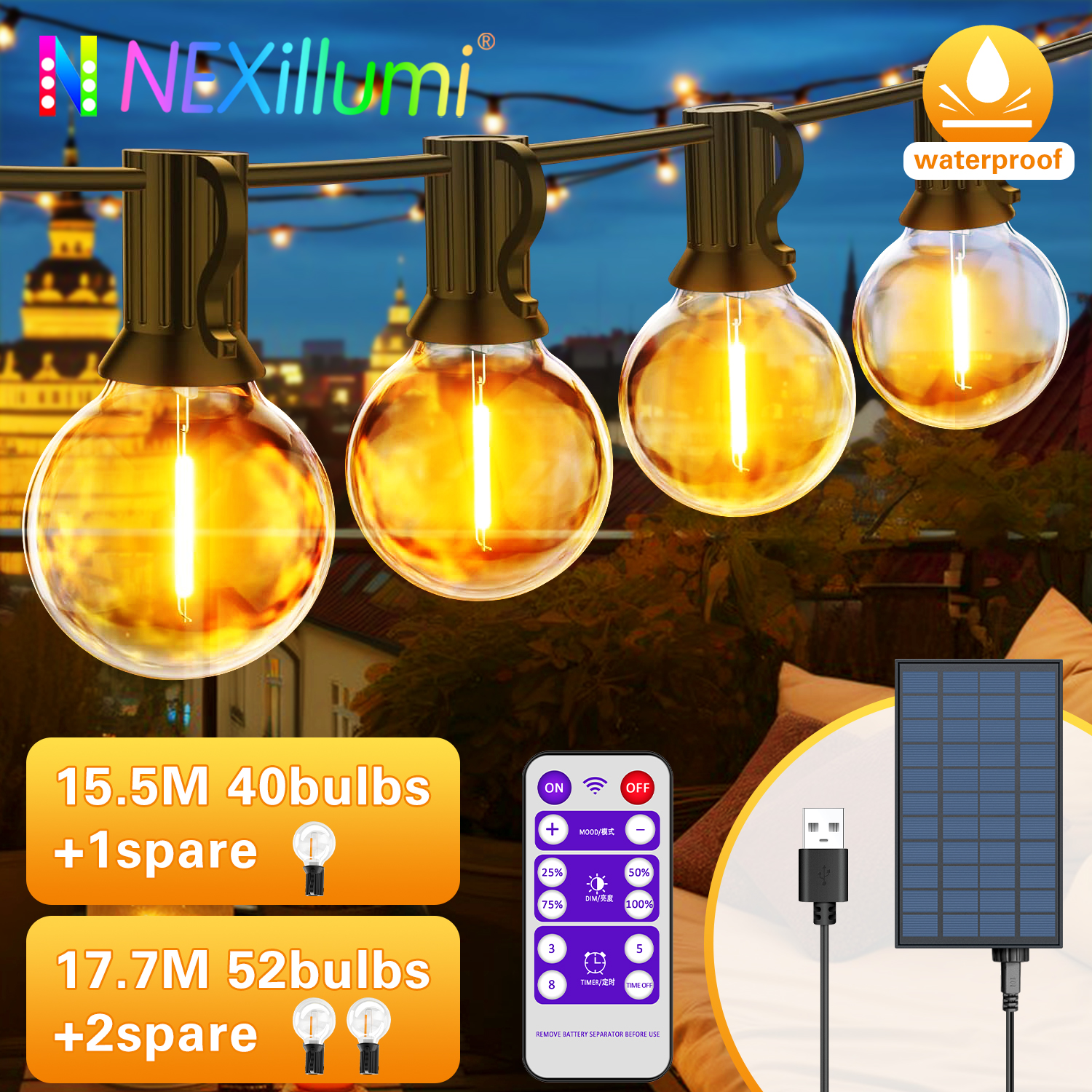 Solar String Lights Outdoor G4 - Outdoor Power Post のレビューと価格