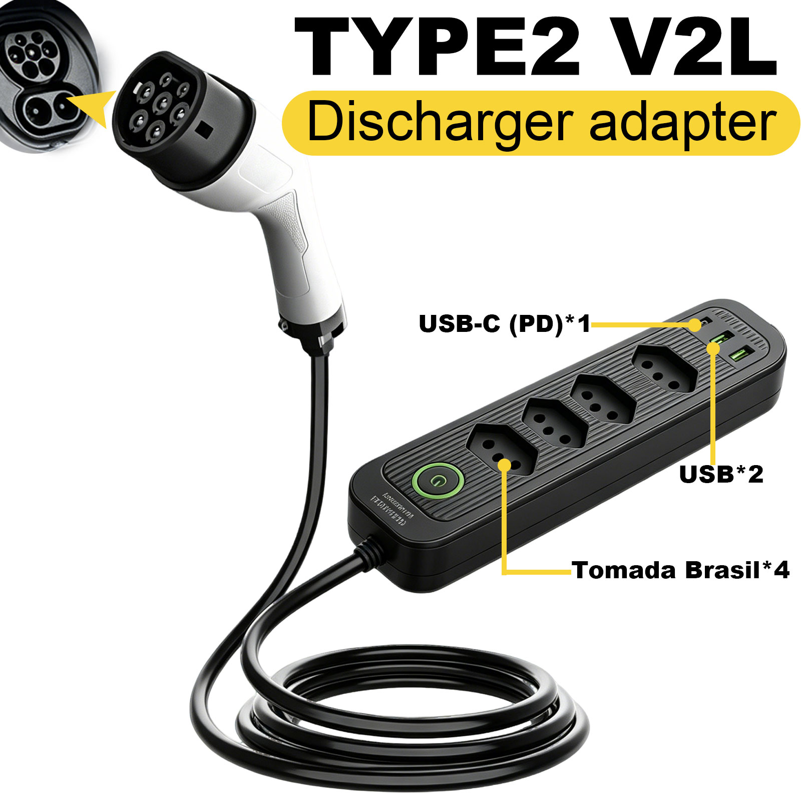 Type2 V2L Discharge Adapter 16 - Outdoor Power Outlet のレビューと価格