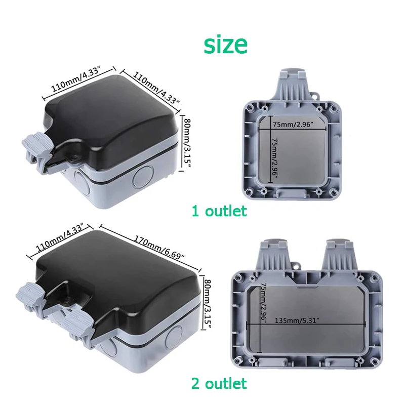 EU KR Outdoor Wall Waterproof  - Outdoor Power Inlet Box のレビューと価格