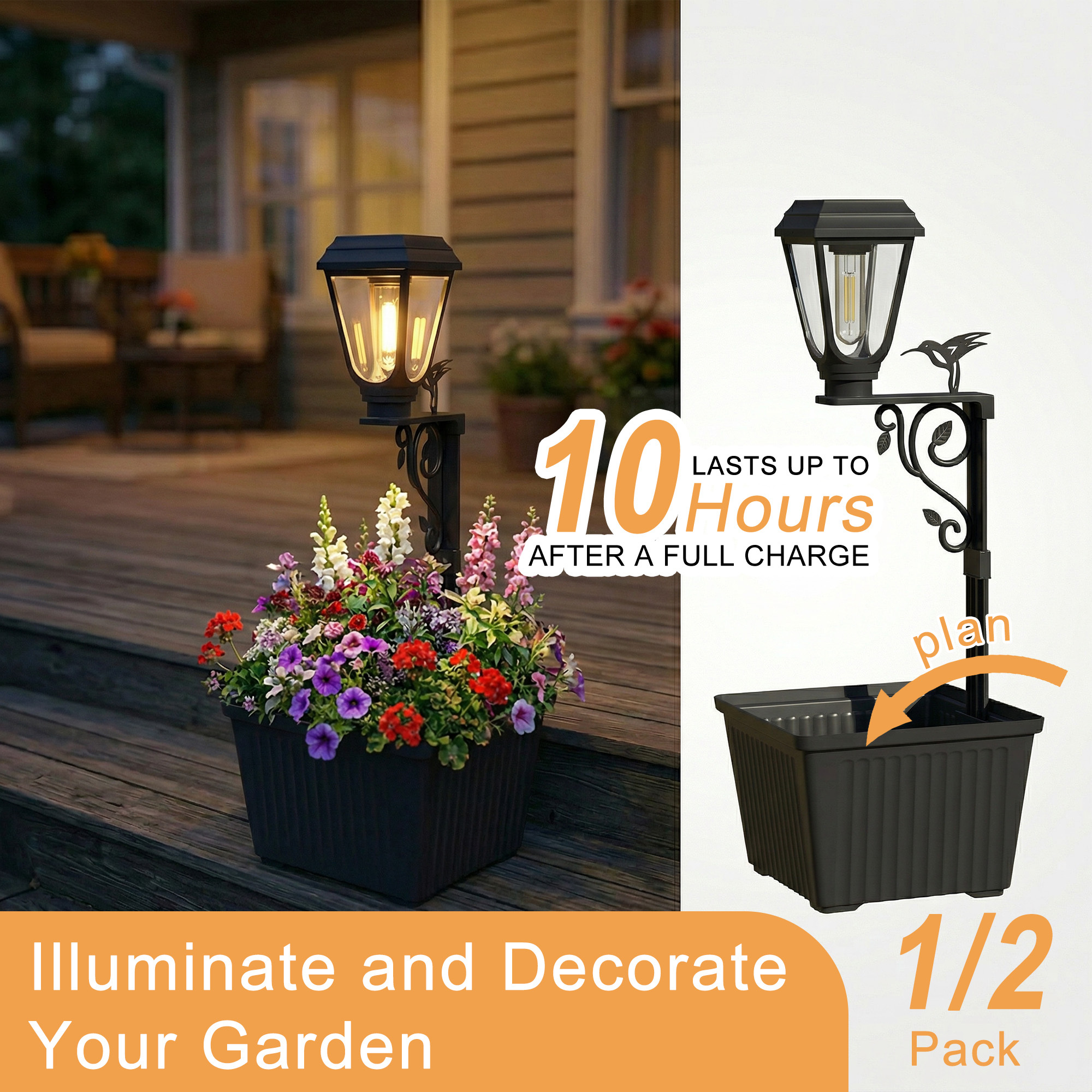 Solar-Powered Lamp Post with B - Outdoor Power Post のレビューと価格