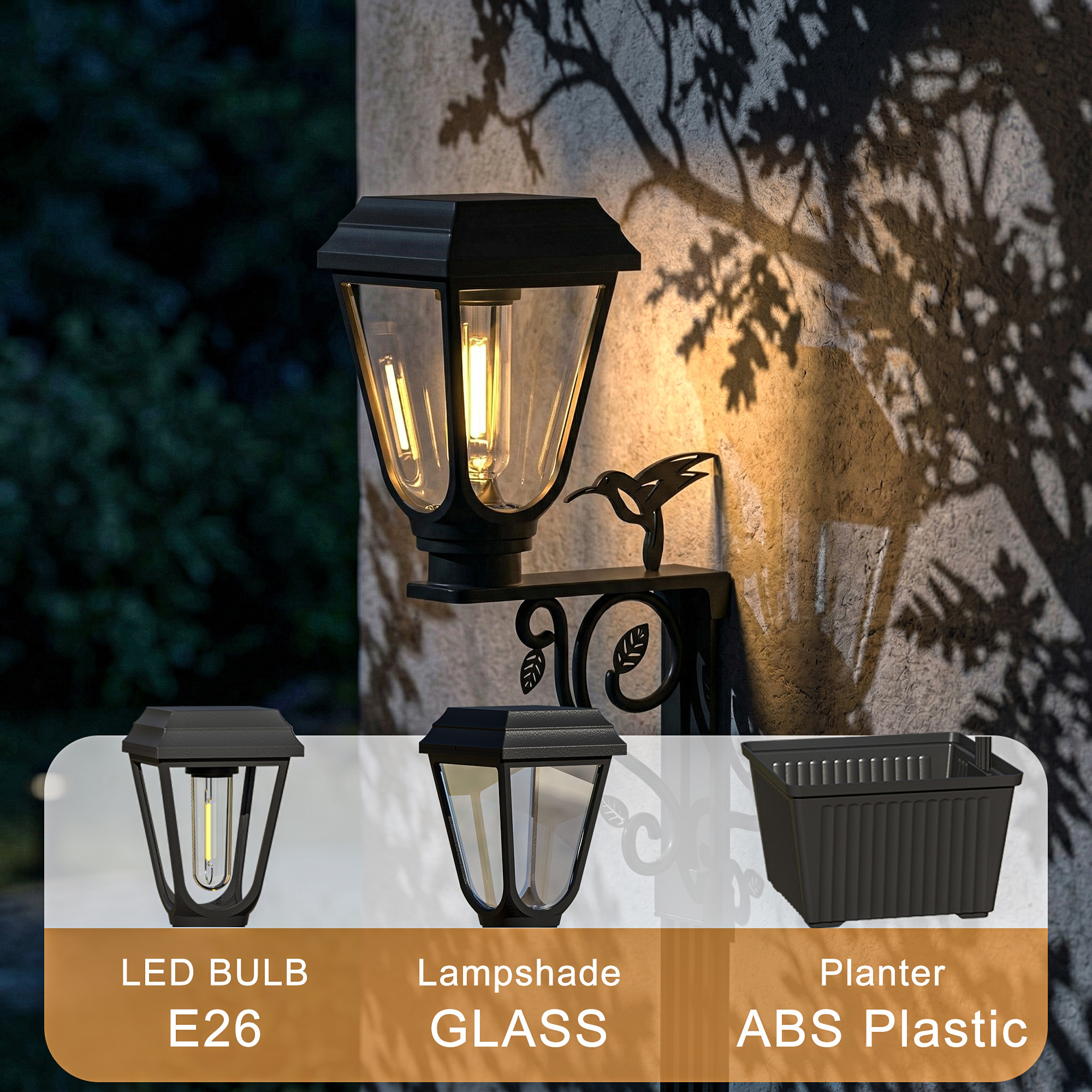 Solar-Powered Lamp Post with B - Outdoor Power Post のレビューと価格