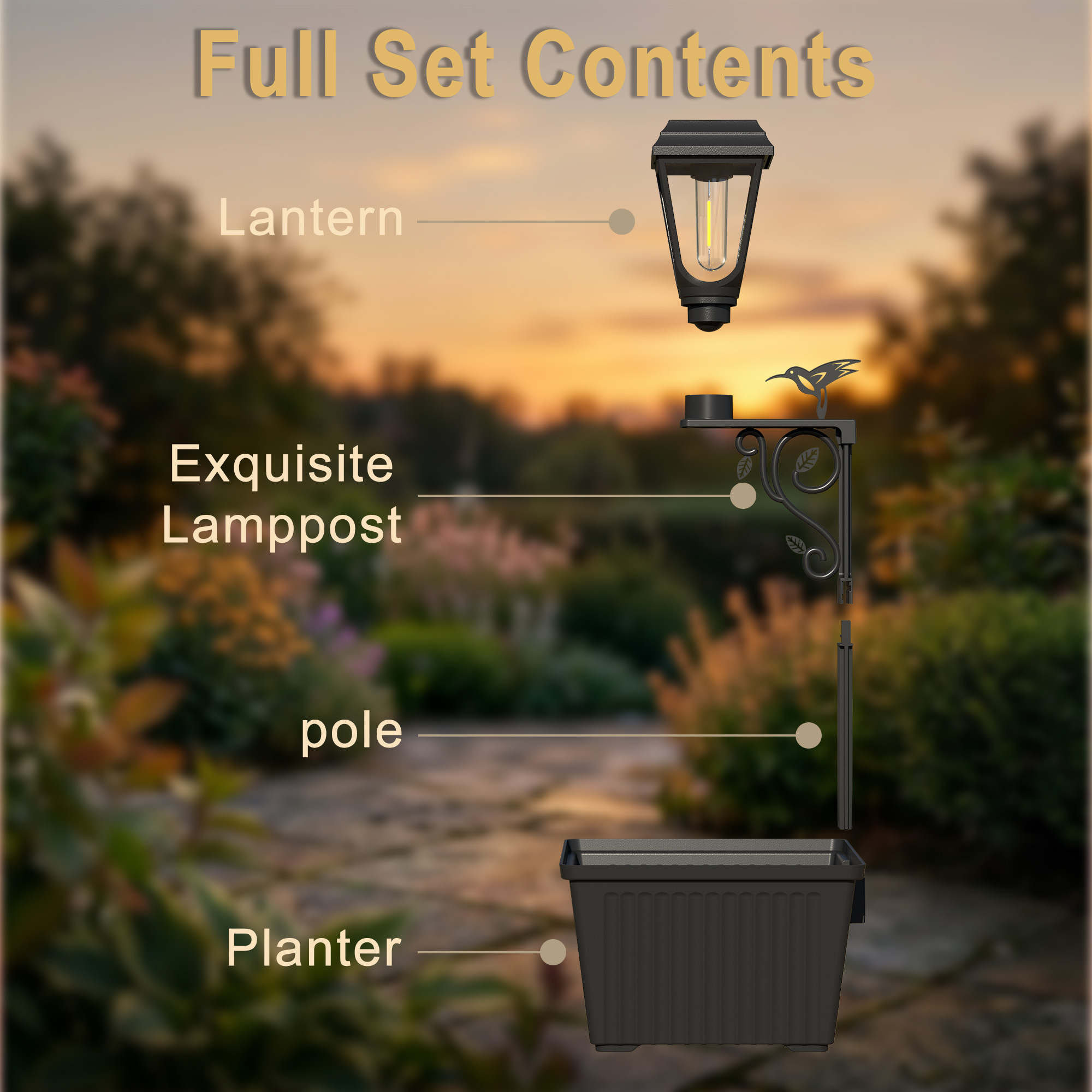 Solar-Powered Lamp Post with B - Outdoor Power Post のレビューと価格