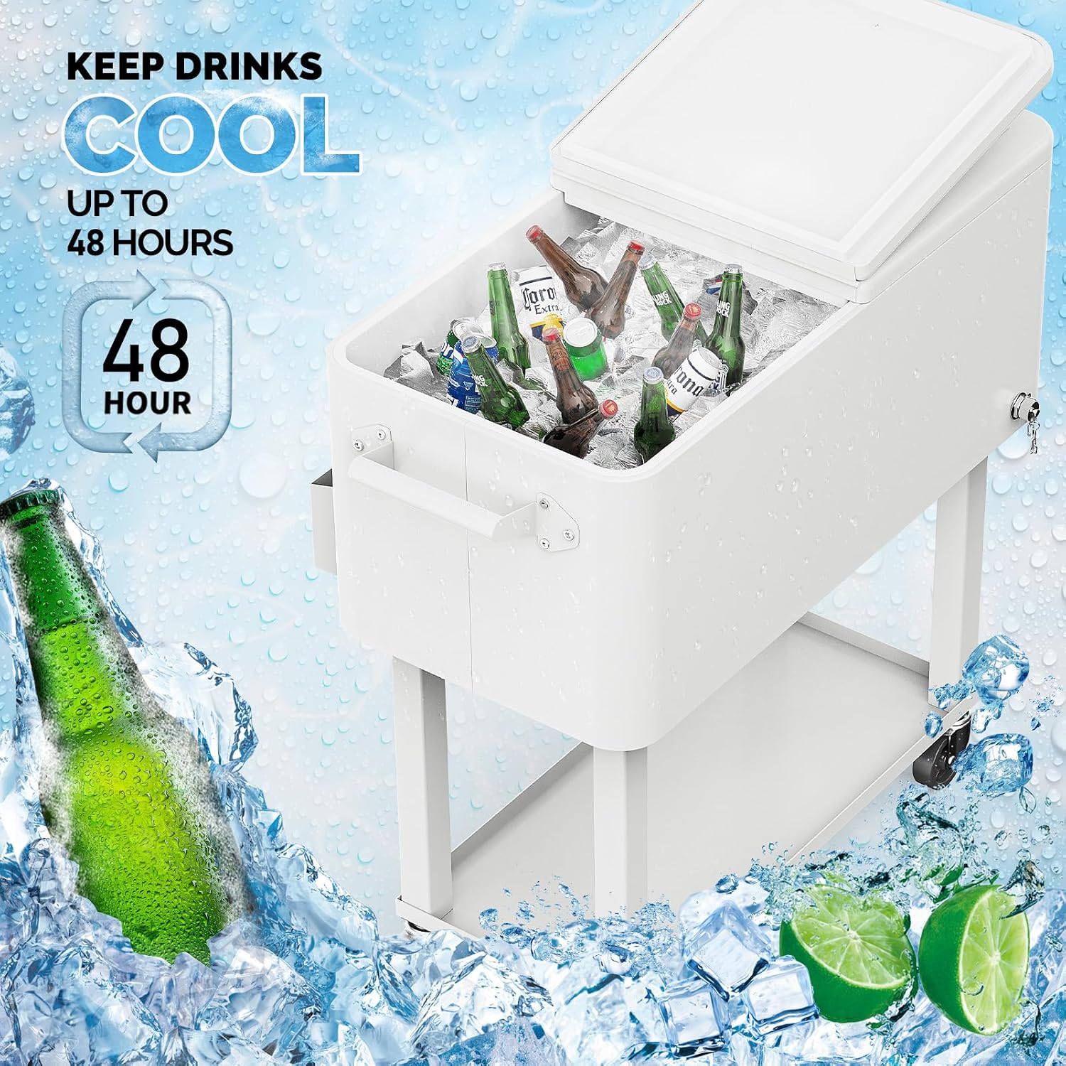 Rolling Ice Chest Cooler Cart, - Outdoor Power Bar のレビューと価格