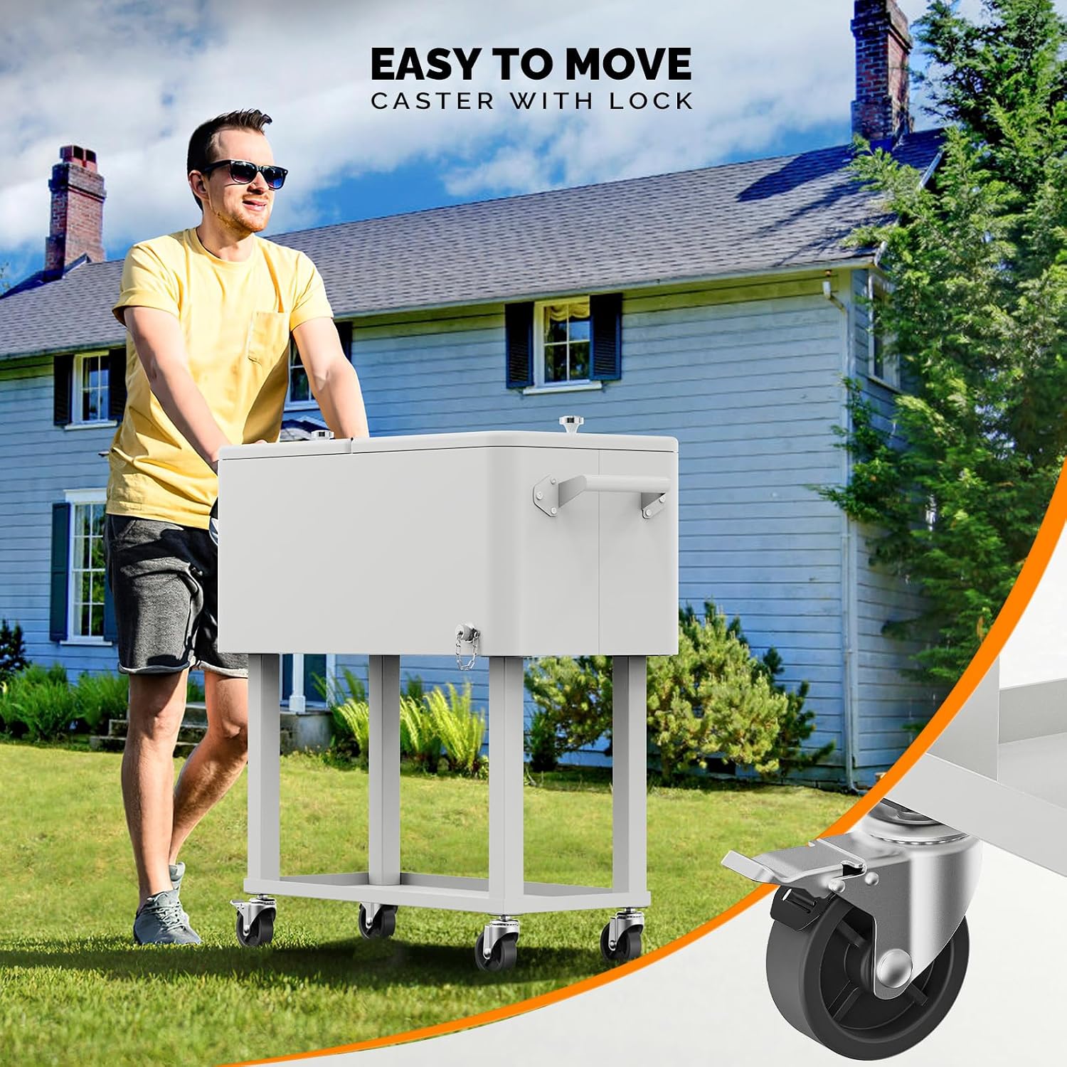 Rolling Ice Chest Cooler Cart, - Outdoor Power Bar のレビューと価格