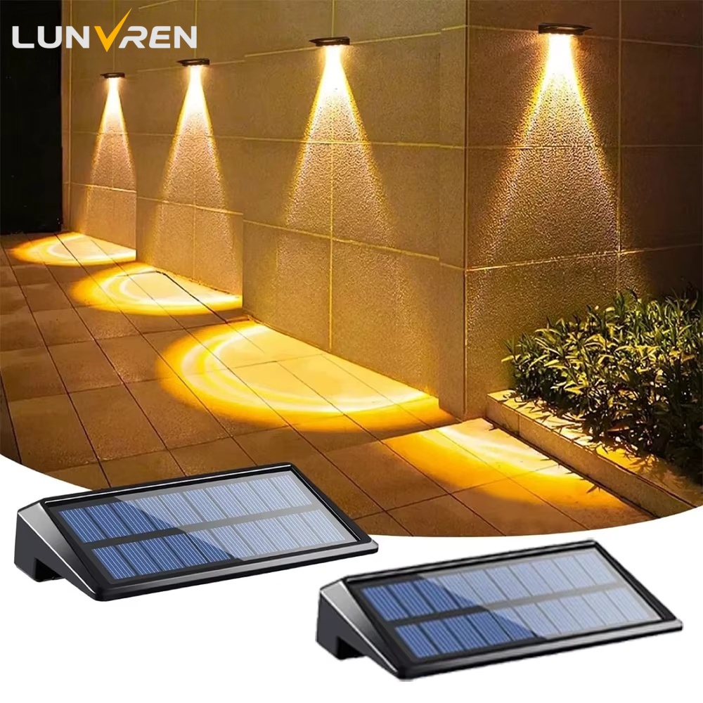 2 Pack Solar Wall Lights 4 LED - Outdoor Power Post のレビューと価格