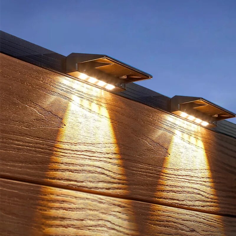 2 Pack Solar Wall Lights 4 LED - Outdoor Power Post のレビューと価格
