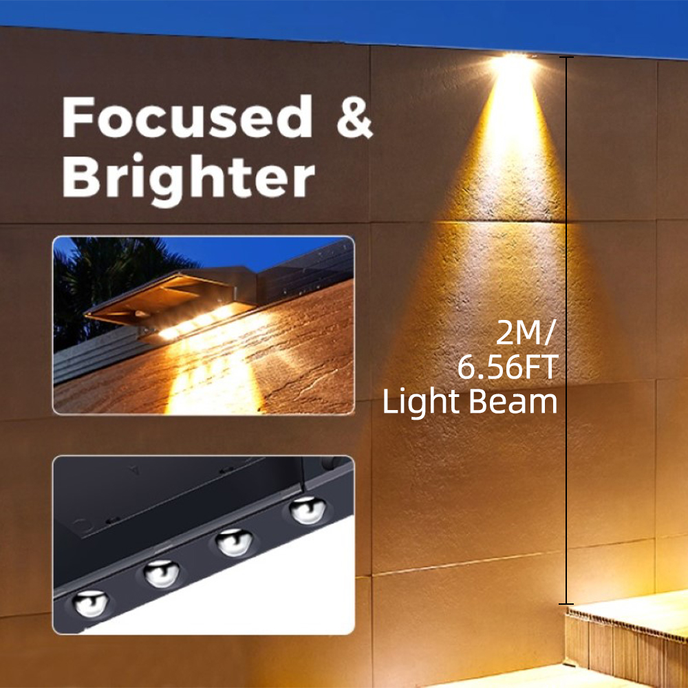 2 Pack Solar Wall Lights 4 LED - Outdoor Power Post のレビューと価格