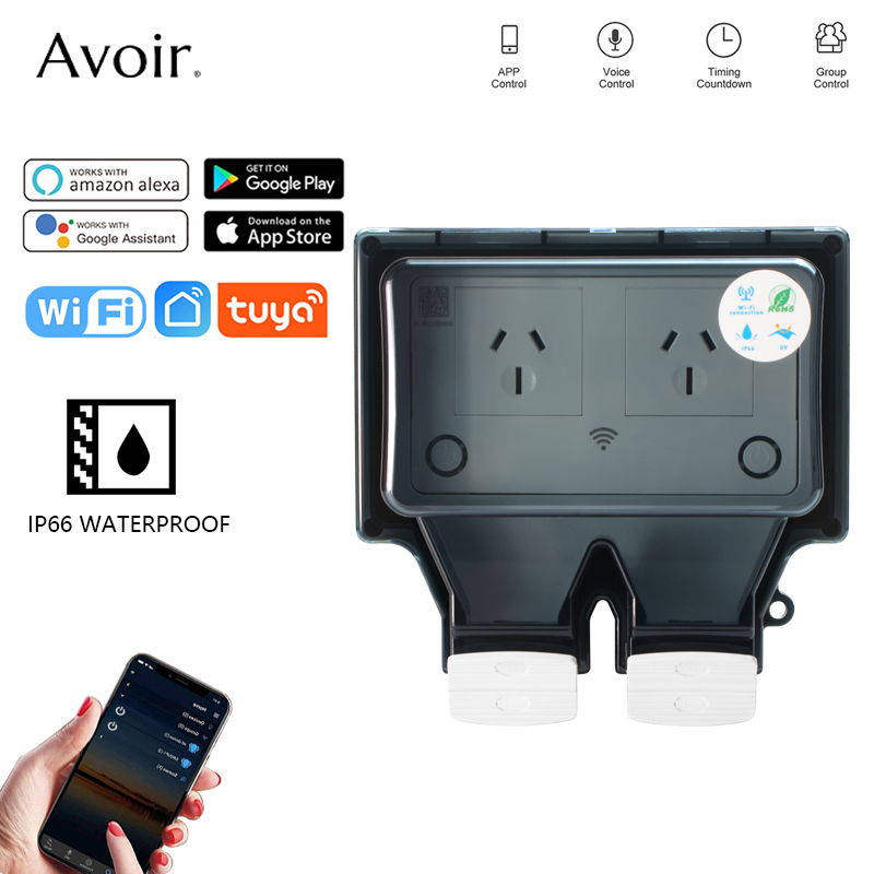 Avoir Tuya Wifi Waterproof Ele - Outdoor Power Outlet Wifi のレビューと価格