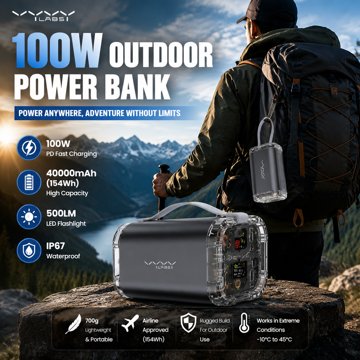 100W Power Bank 40000mAh Outdo - Outdoor Power Pack のレビューと価格