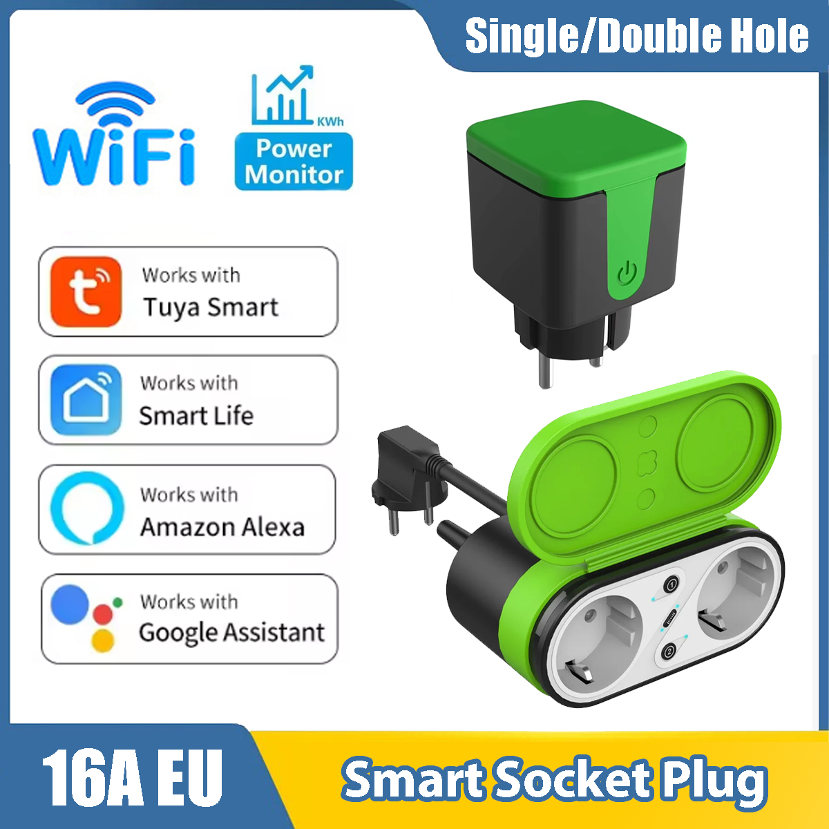Tuya EU Smart WiFi 2.4G Plug S - Outdoor Power Outlet Wifi のレビューと価格
