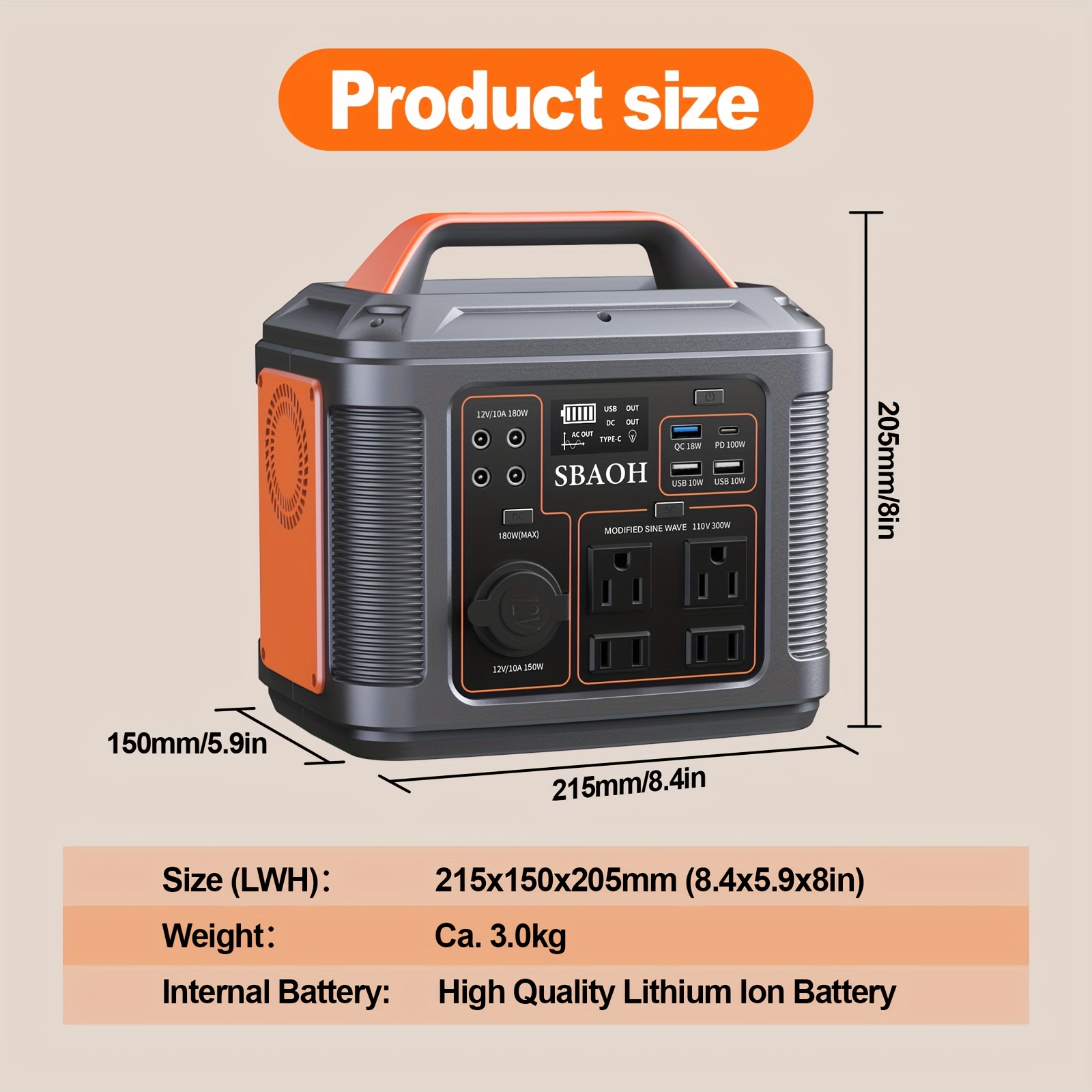 SBAOH Portable Power Station,  - Outdoor Power Outlet Wifi のレビューと価格