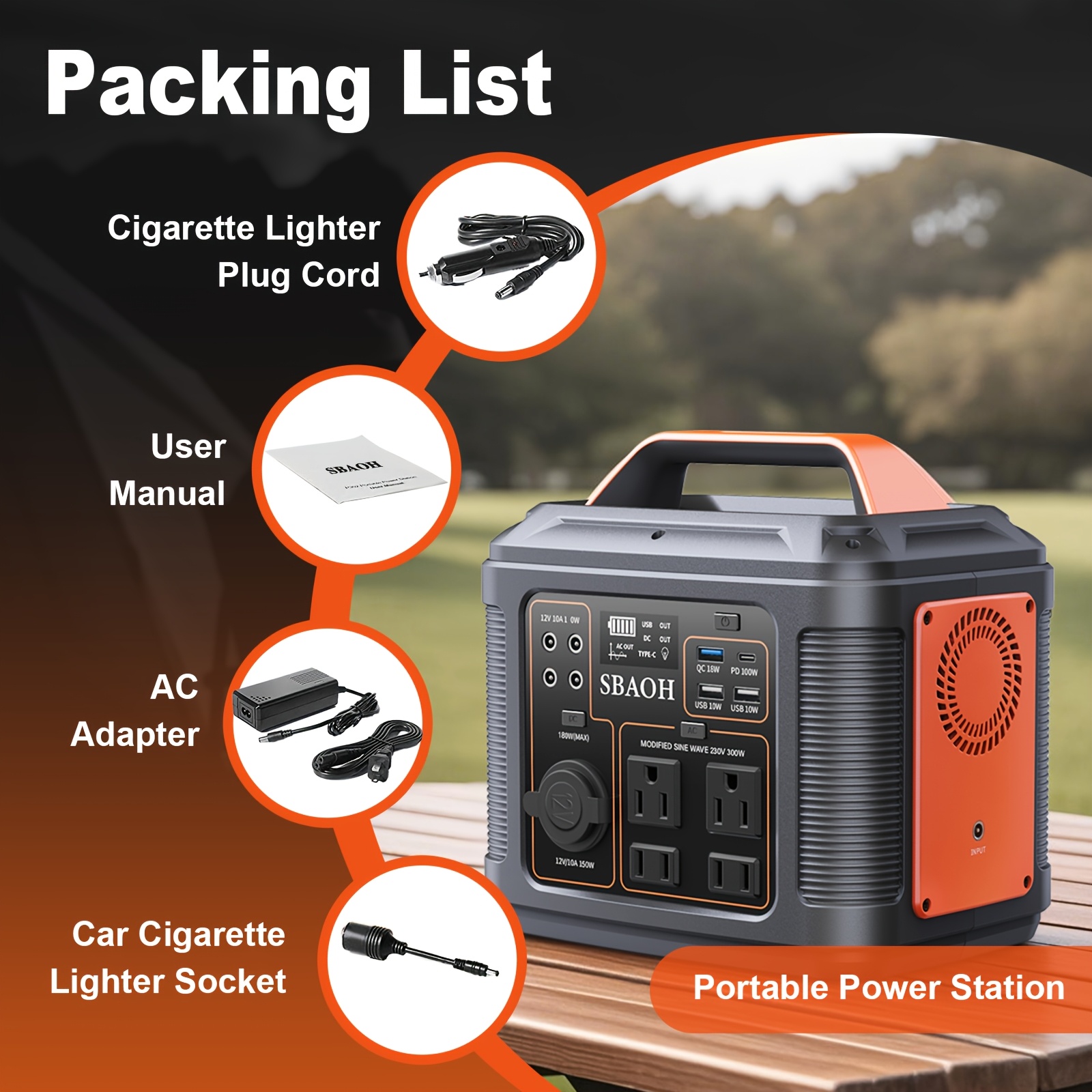 SBAOH Portable Power Station,  - Outdoor Power Outlet Wifi のレビューと価格